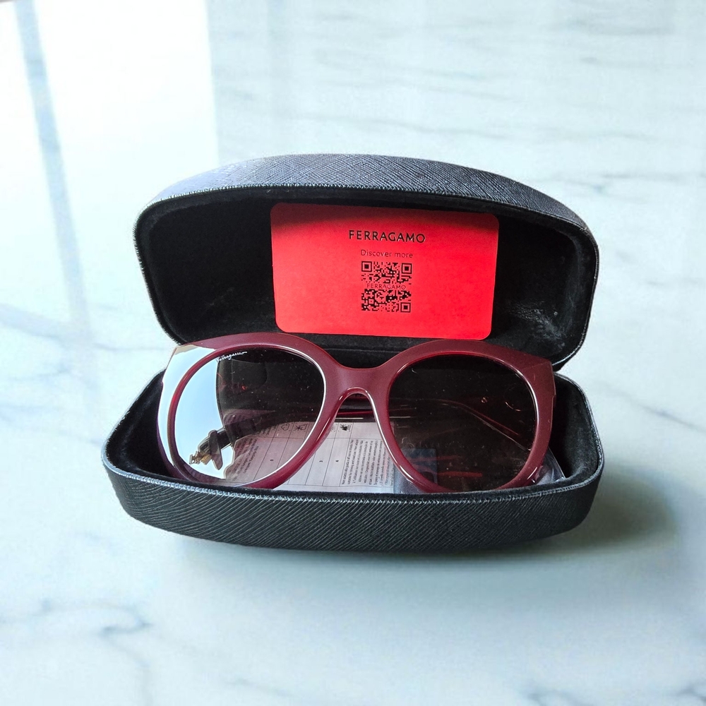 Salvatore Ferragamo Red Sunglasses Sleek Modern Design